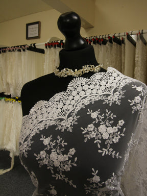 White Embroidered Lace - Kirsty