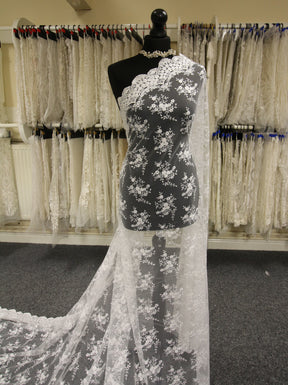 White Embroidered Lace - Kirsty