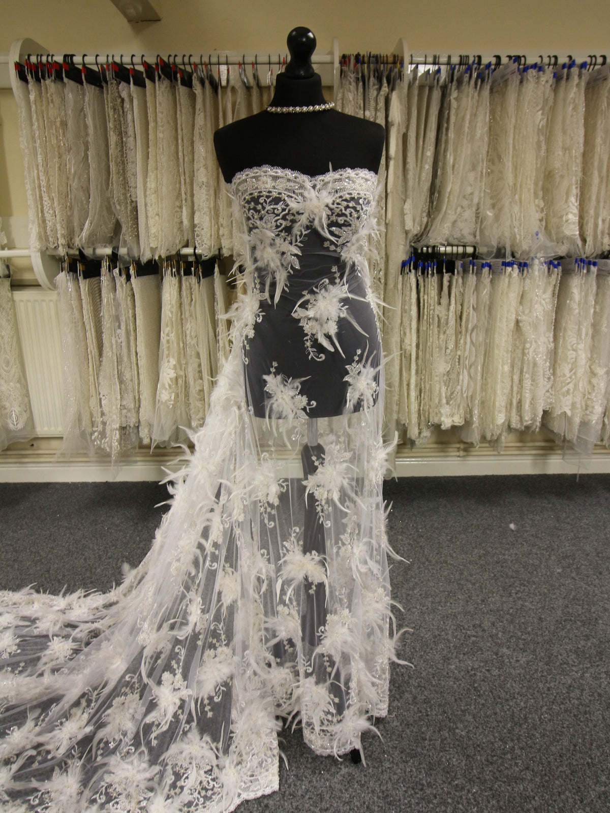 White Flower Lace with Beading - Nikita