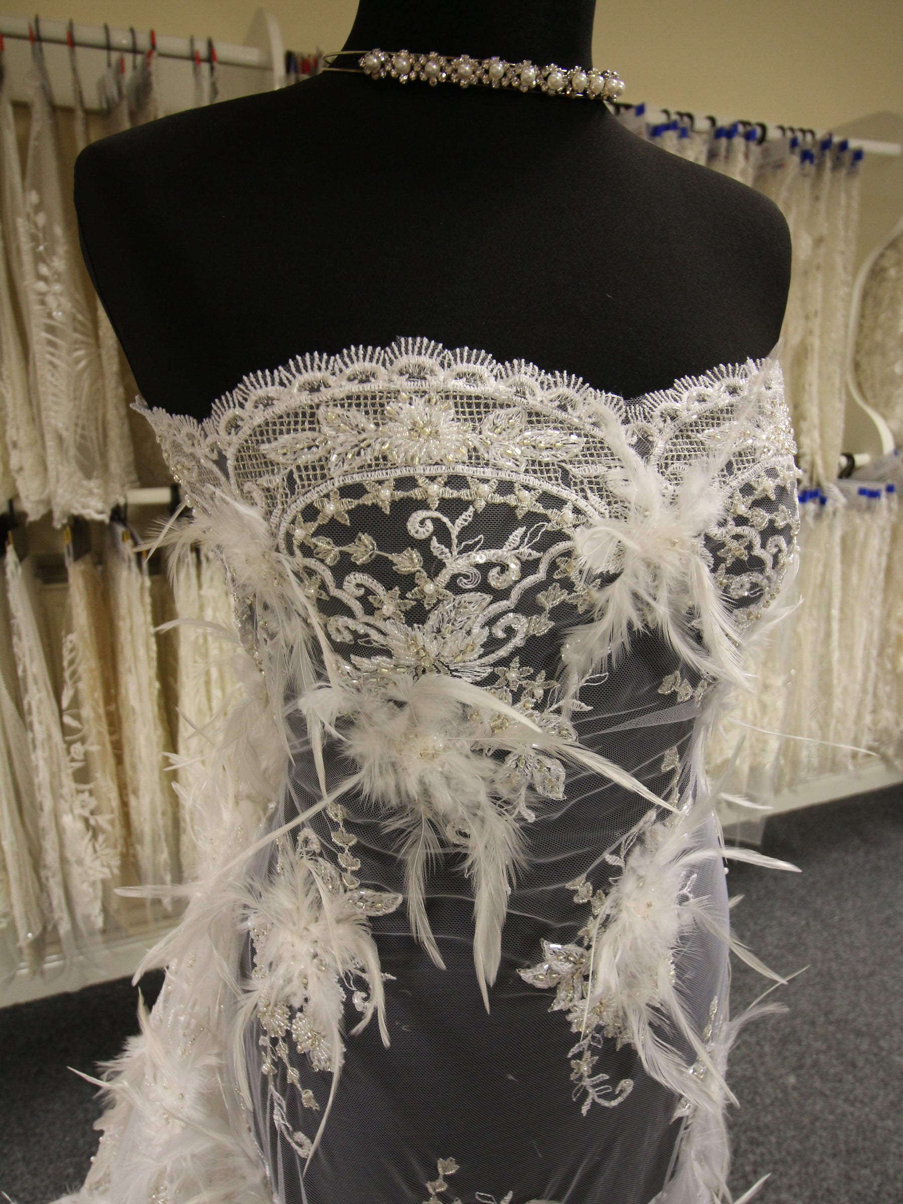 White Flower Lace with Beading - Nikita