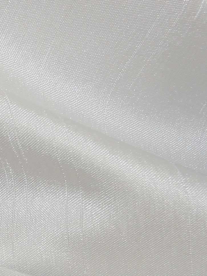 White Polyester Satin Backed Dupion - Clarity