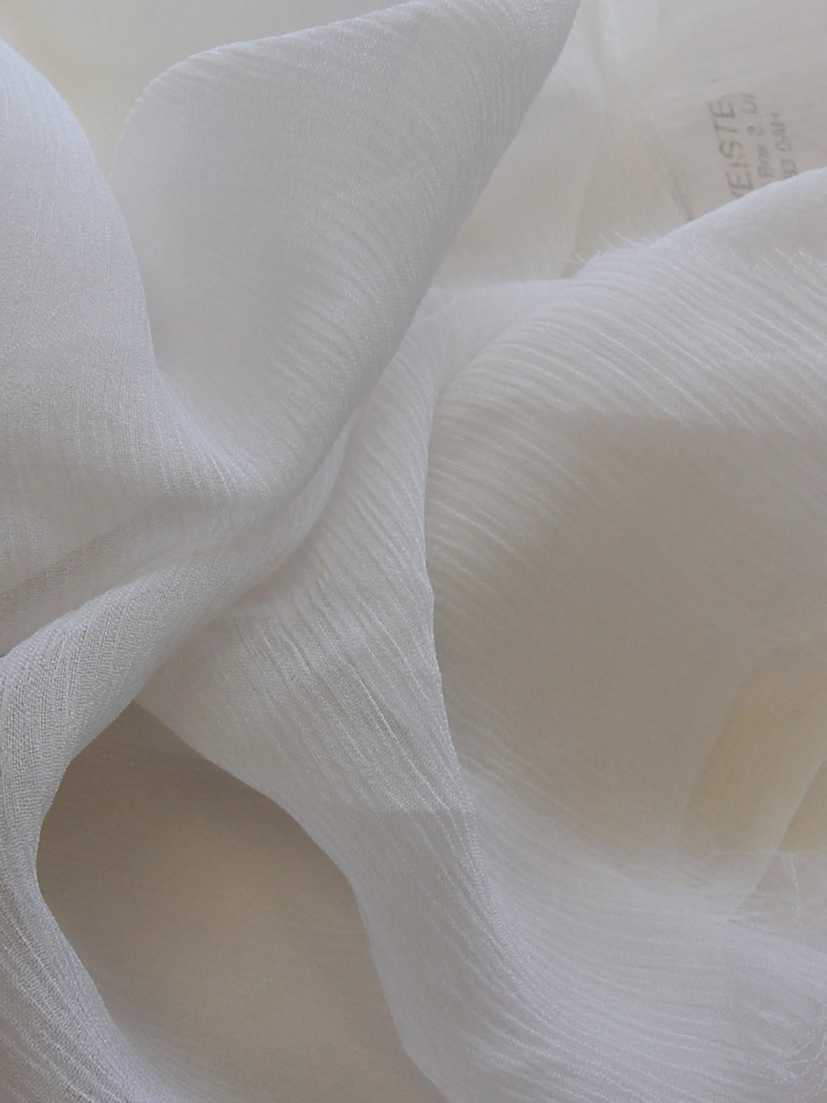 White Silk Crinkled Georgette - Heavenly