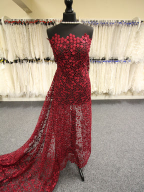 Wine Guipure Lace - Ebba