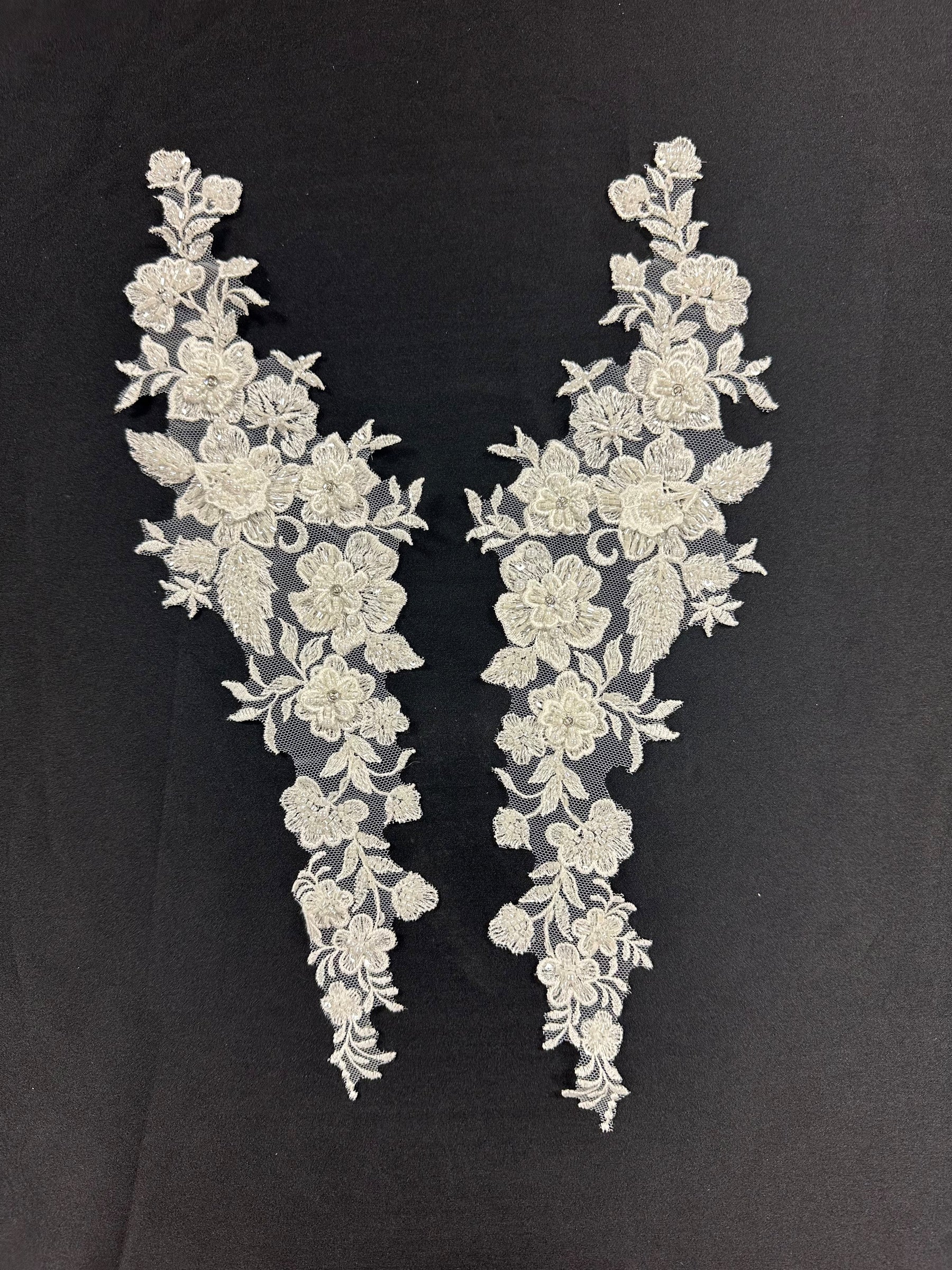 Ivory Layered Lace Appliques - Zanjero