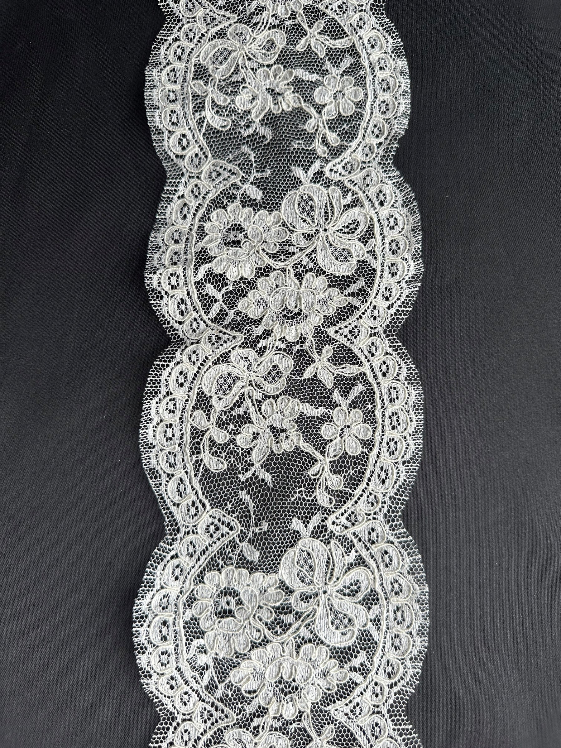 Ivory Corded Chantilly Lace Trim – Zetina
