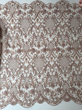 Mocha Beaded Lattice Lace - Zorb