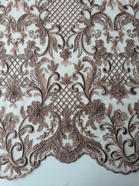 Mocha Beaded Lattice Lace - Zorb