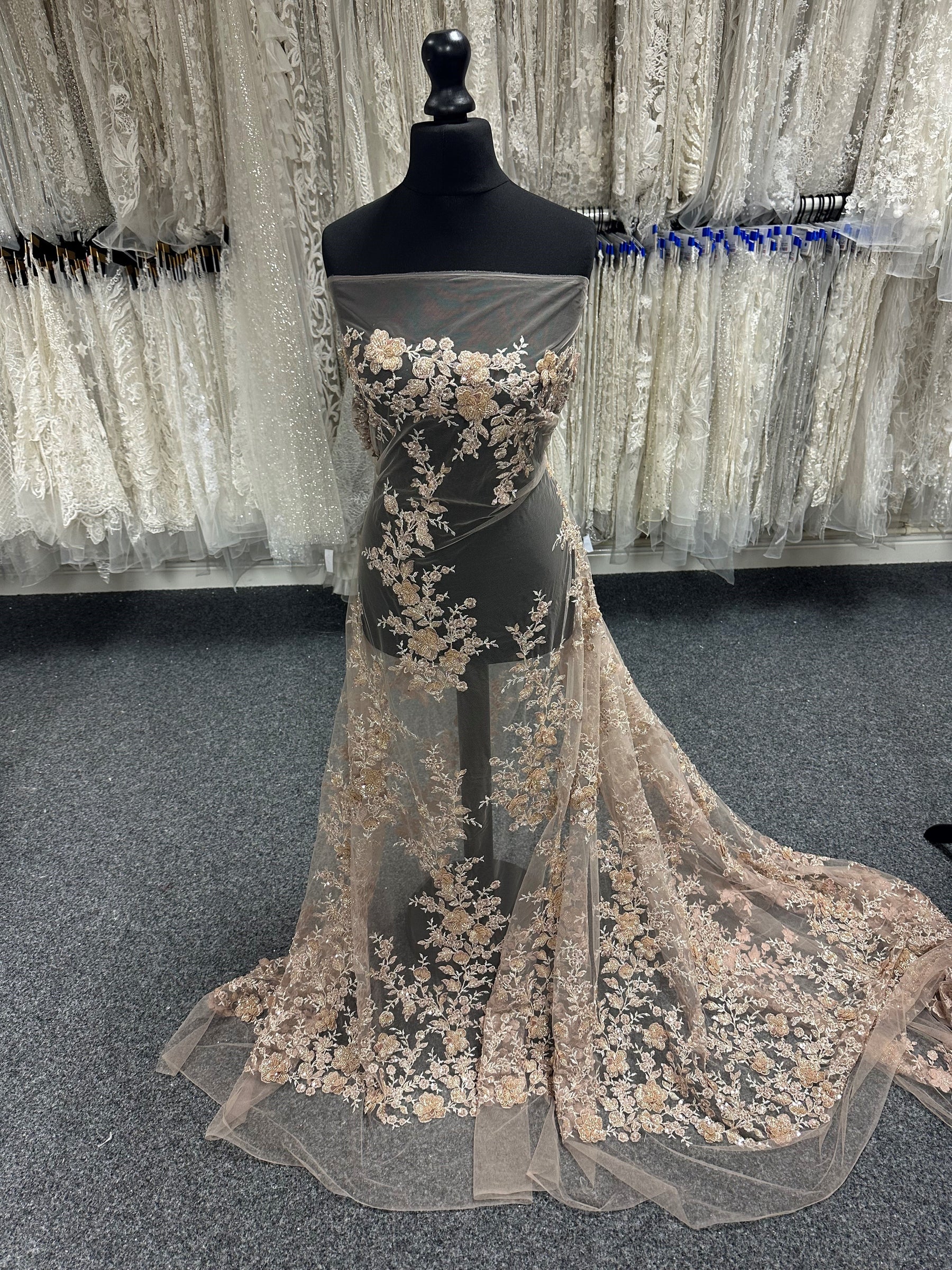 Gold Beaded Lace