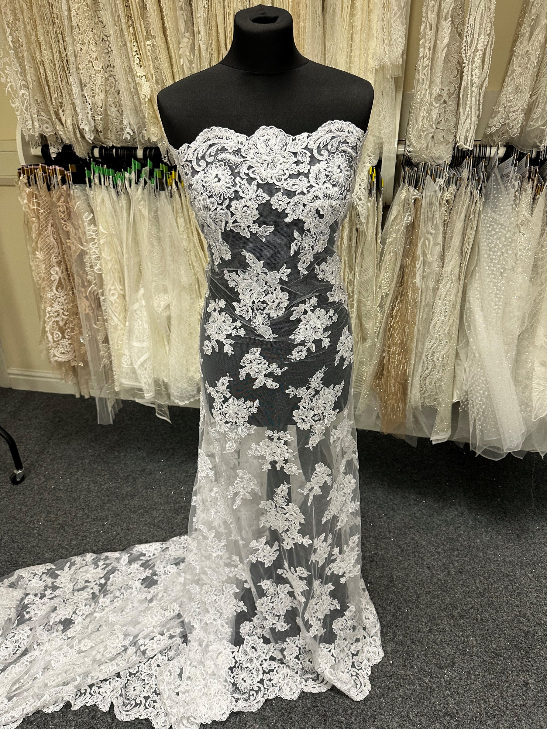 White Beaded Lace - Victoria White Beaded Lace - Victoria