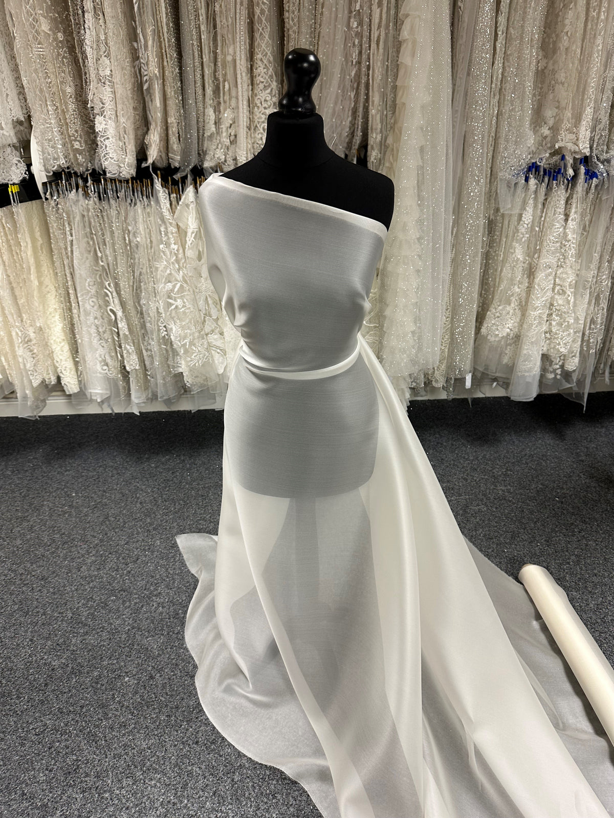 Ivory Silk Satin Organza - P771