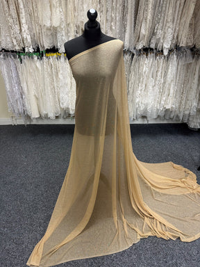 Gold Stretch Glitter Fabric - Ballerina