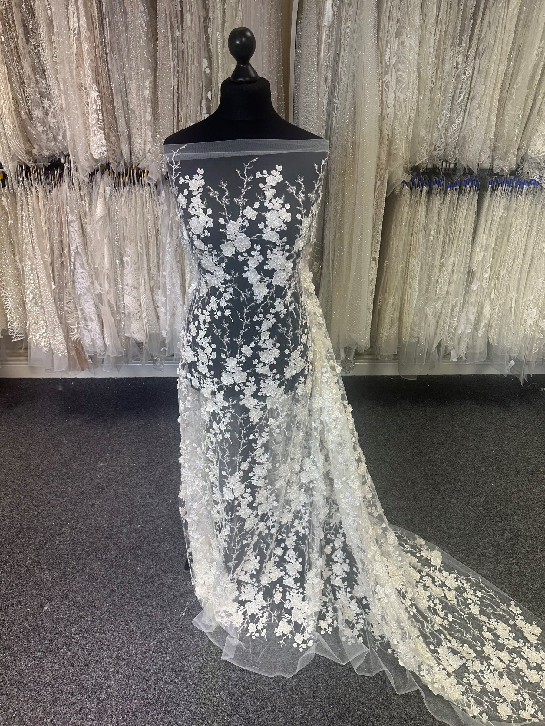 Ivory Beaded 3D Lace - Erwin Ivory Beaded 3D Lace - Erwin
