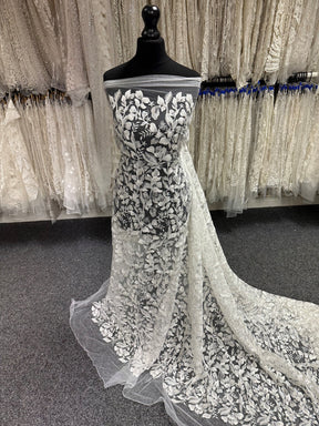 Ivory Beaded Embroidery Lace - Cheney