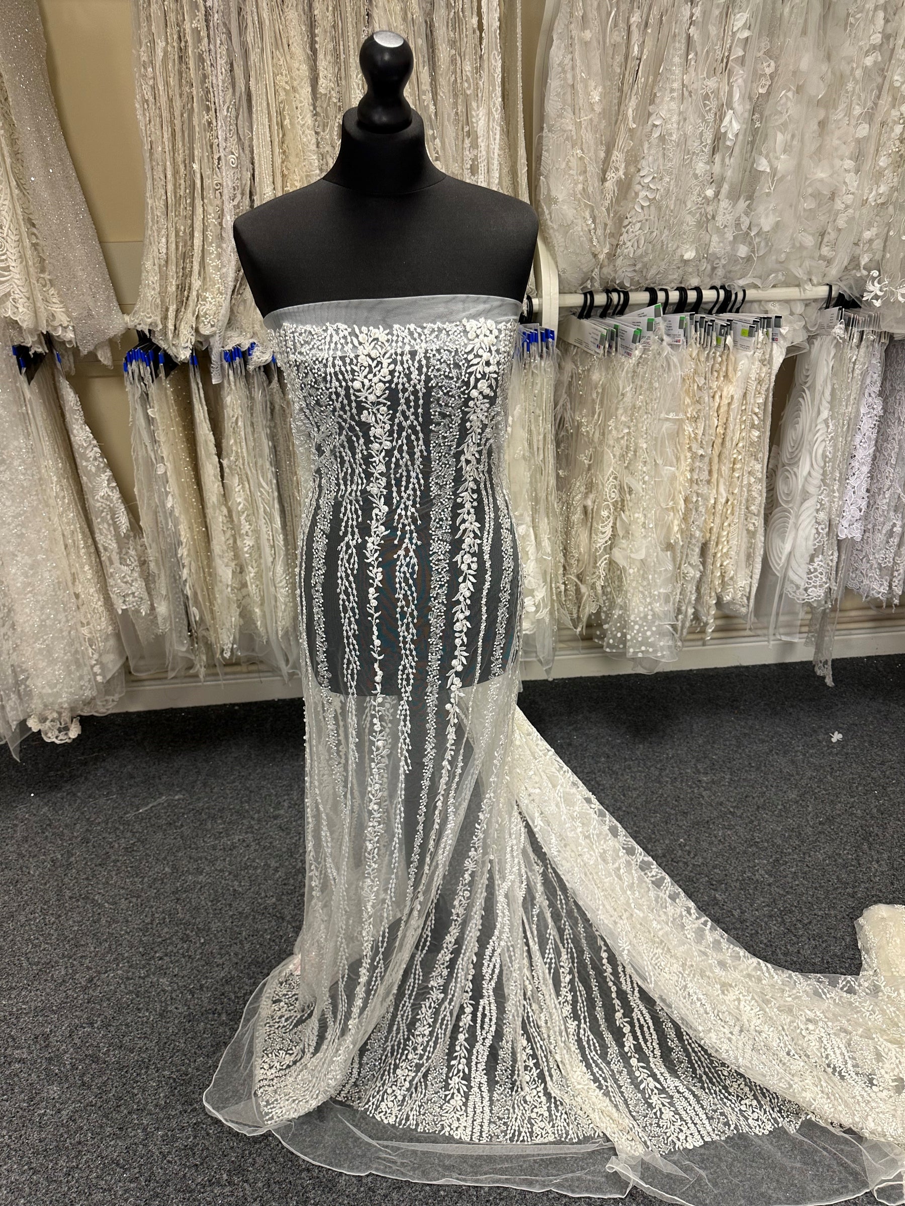 Ivory Beaded Pearl Lace - Peace Ivory Beaded Pearl Lace - Peace