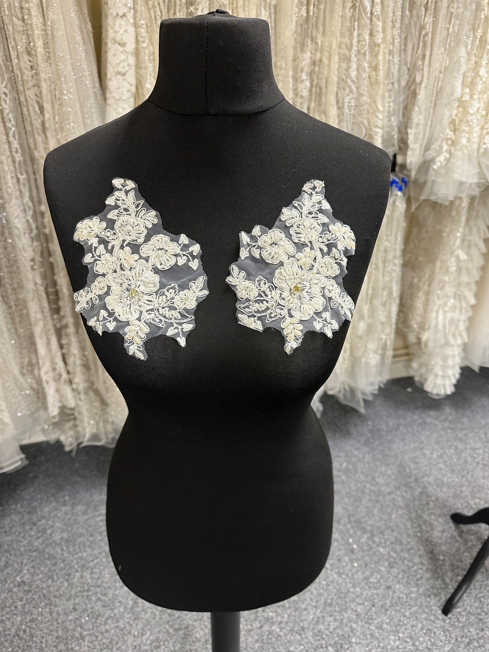 Ivory Beaded And Corded Lace Bobbi