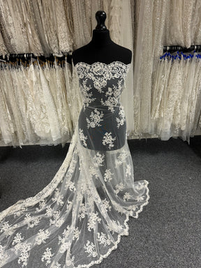 Ivory Unbeaded Corded Lace - Nightfall