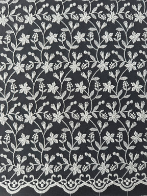 Ivory Embroidered Flower Lace - Lizzy