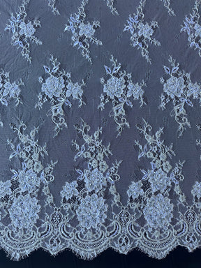 Ivory Hand Beaded Raschel Lace - Camryn
