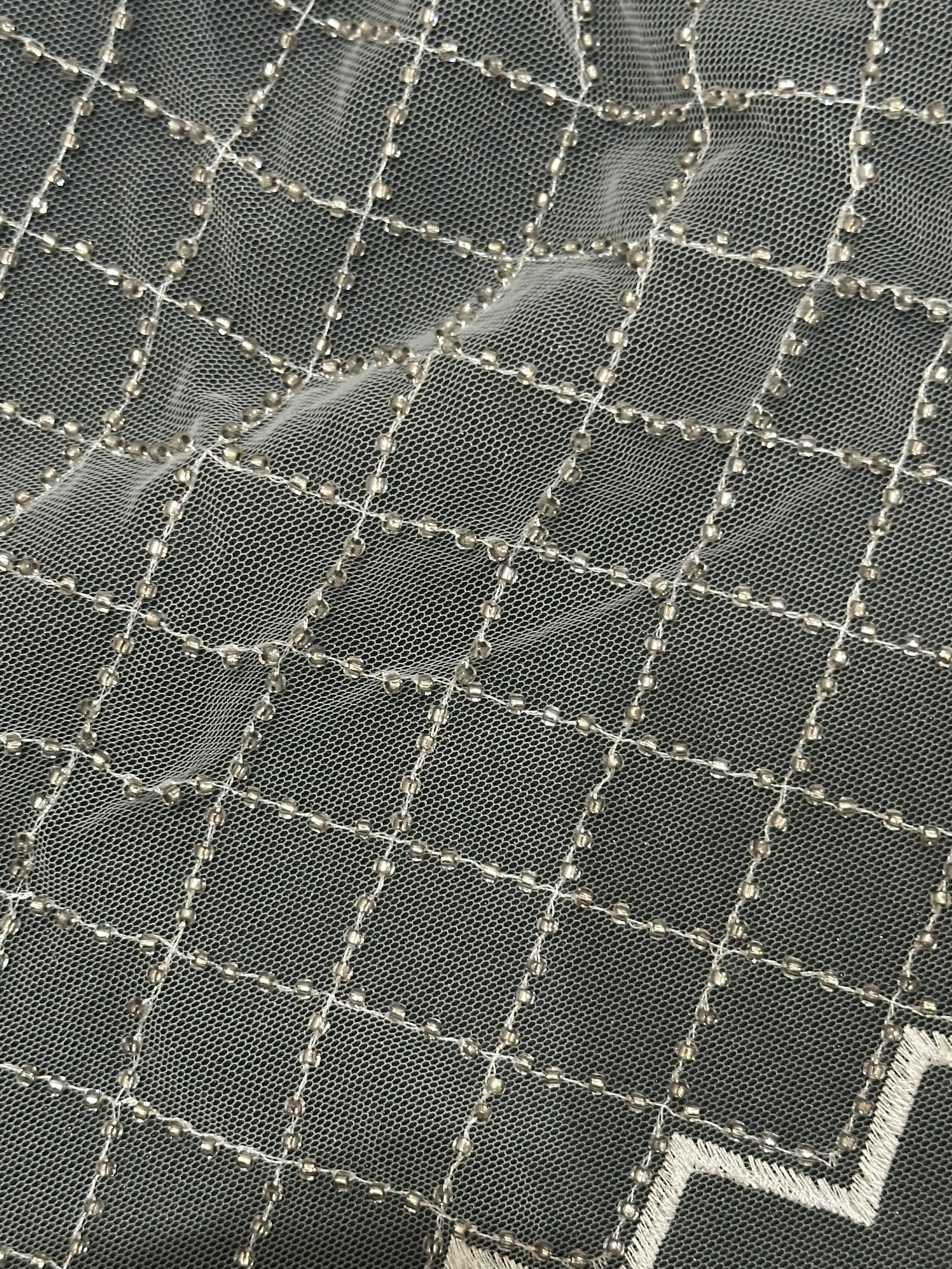 Ivory Beaded Lattice Lace - Penelope (CF)