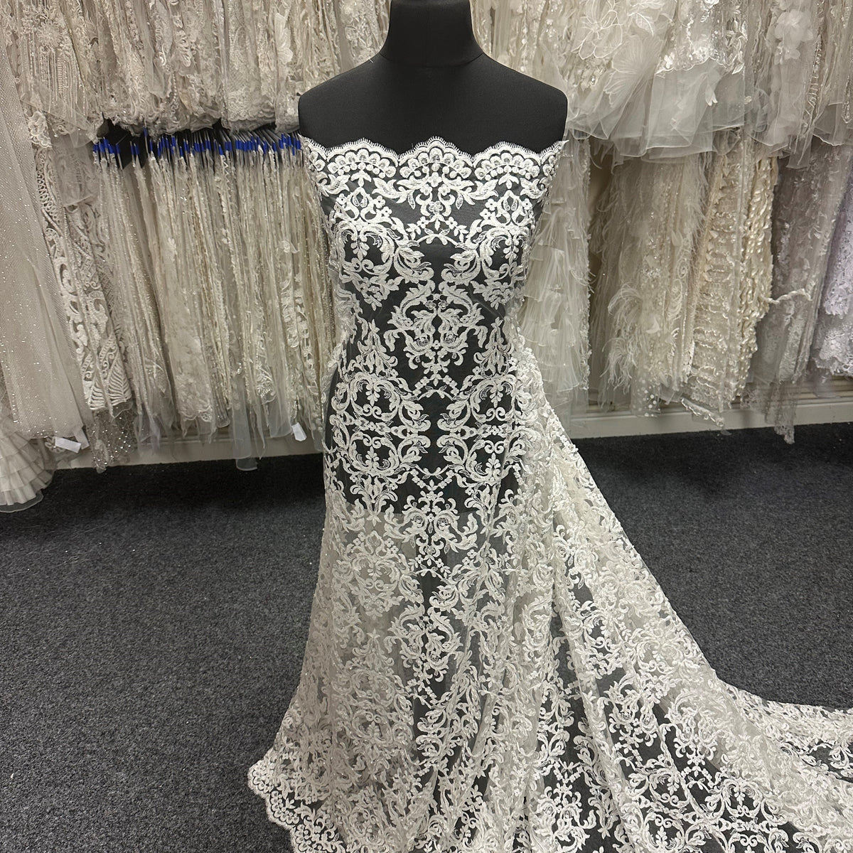 Ivory Beaded Lace – Ava