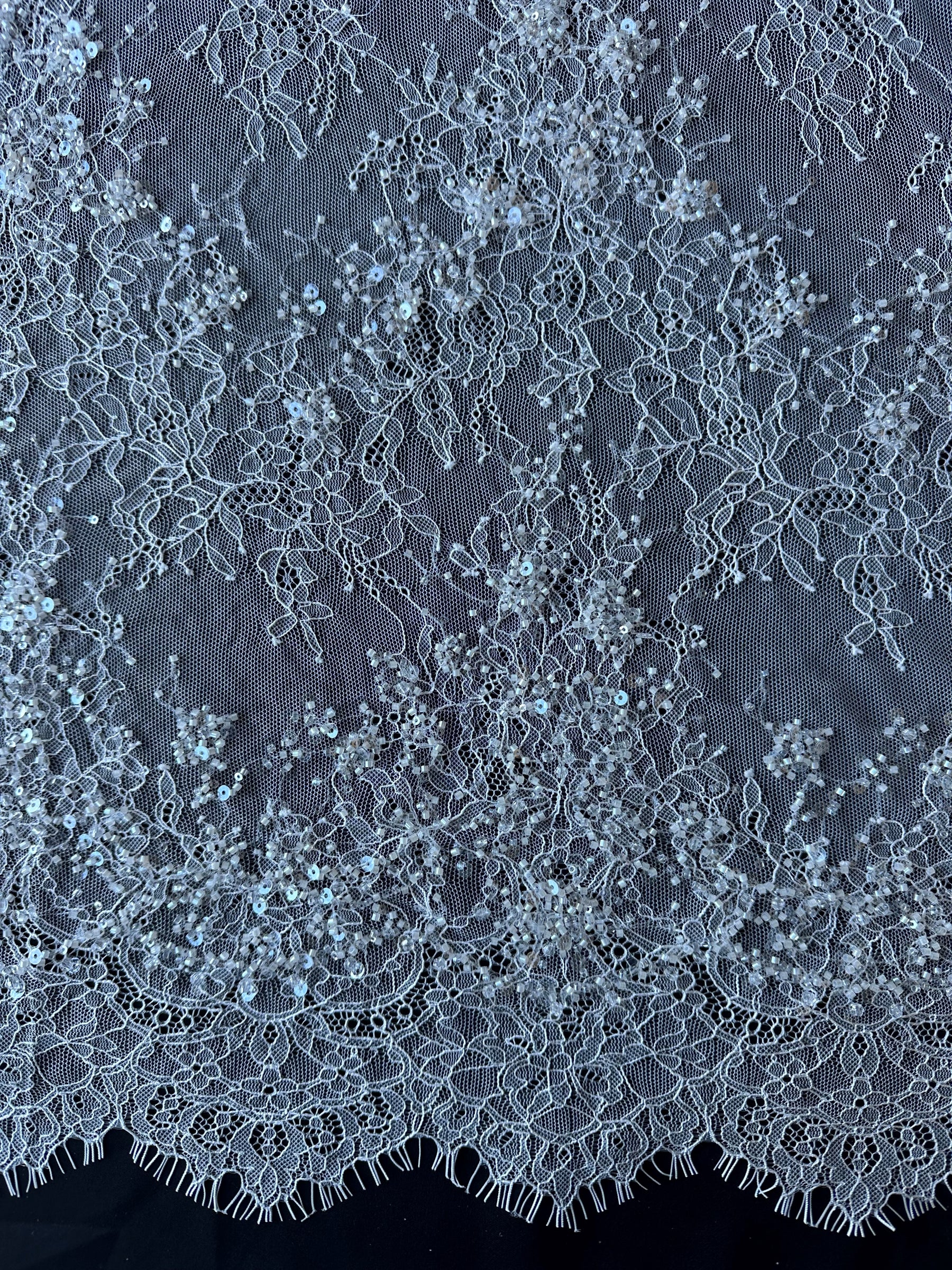 Ivory Corded and Sequin Lace - Fronnie