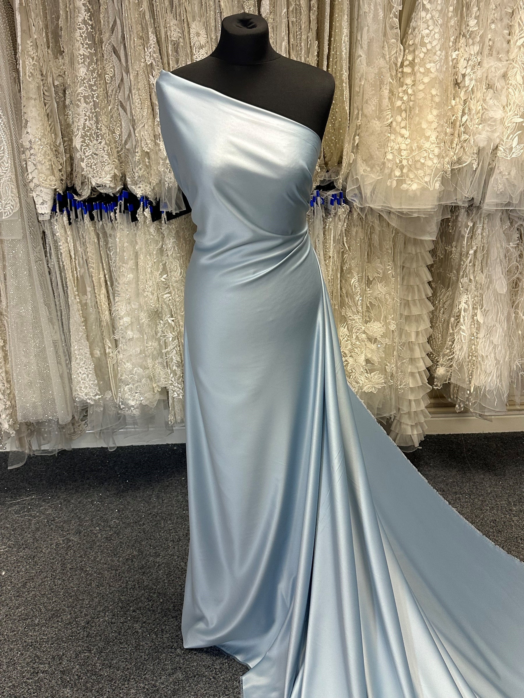 Duck Egg Blue Polyester Satin - Trust (P77) Duck Egg Blue Polyester Satin - Trust (P77)
