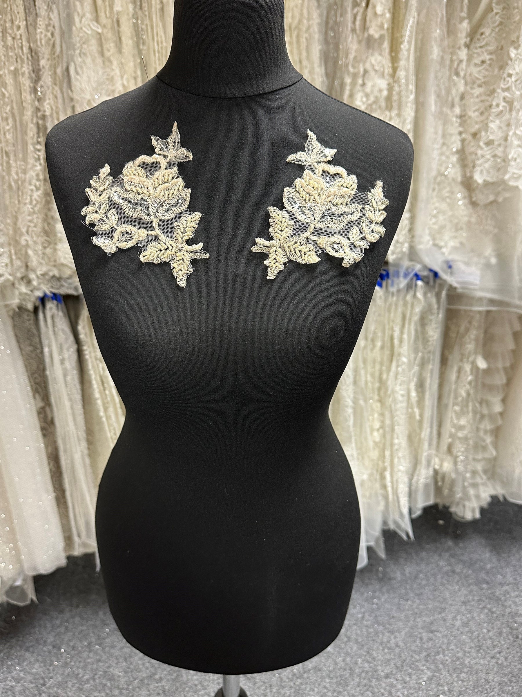 Silver lace applique hotsell