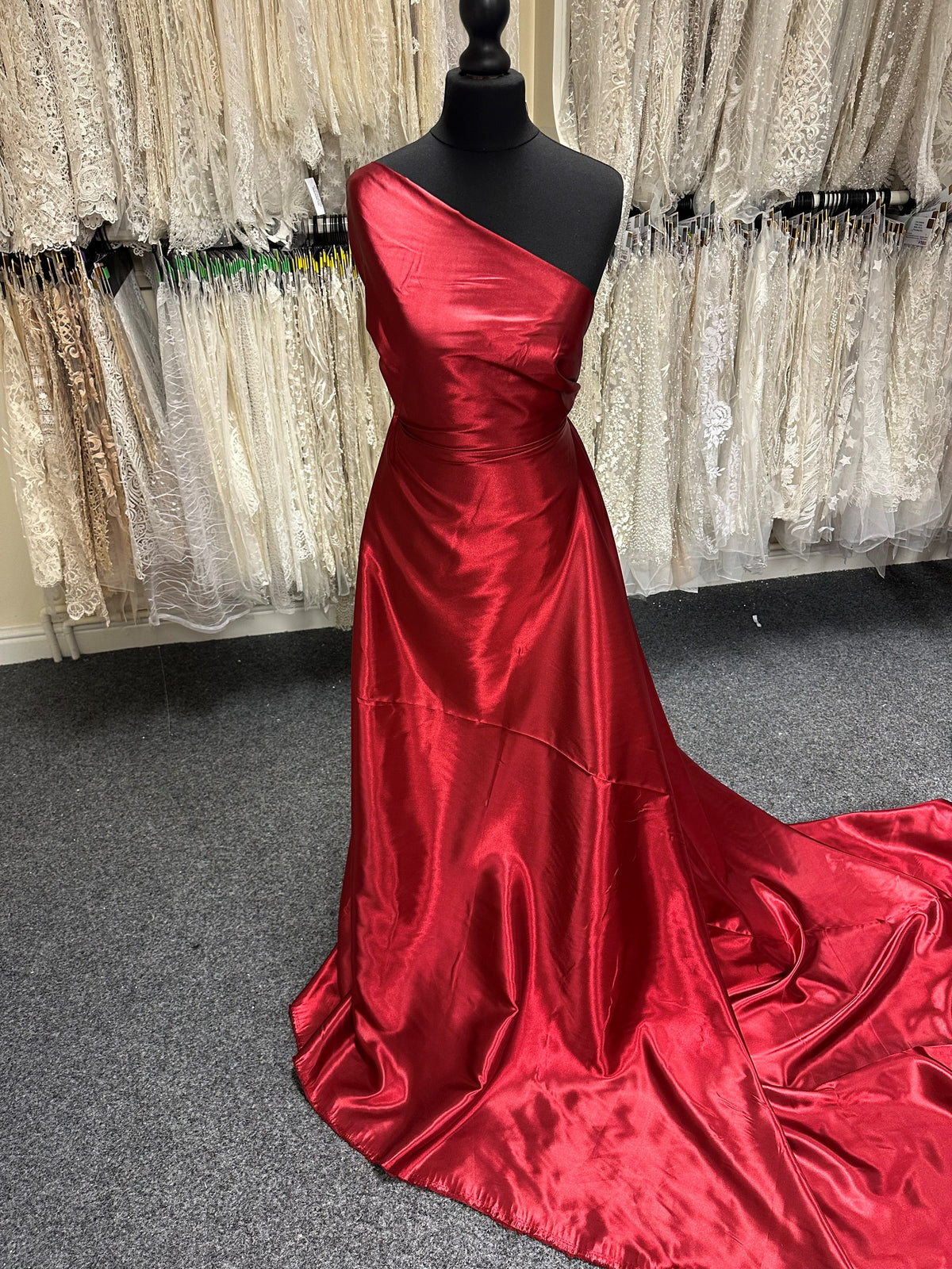 Claret Polyester Satin - Ascot