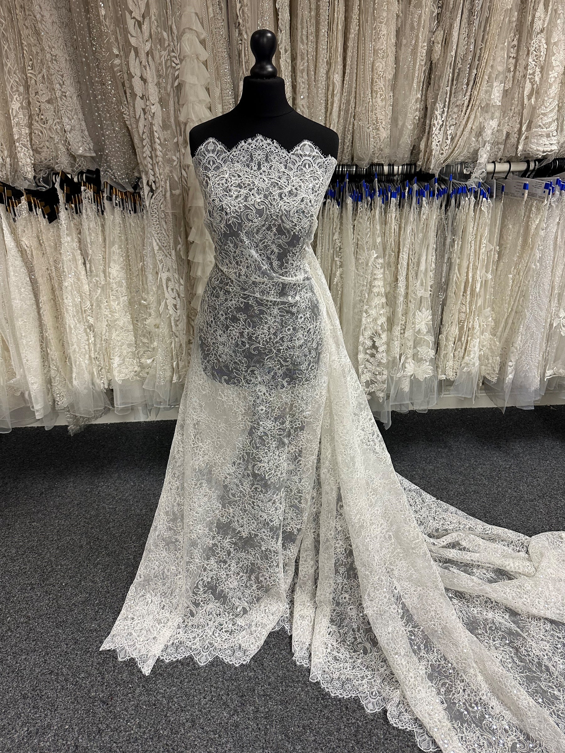 Ivory Corded and Sequin Lace - Muffin