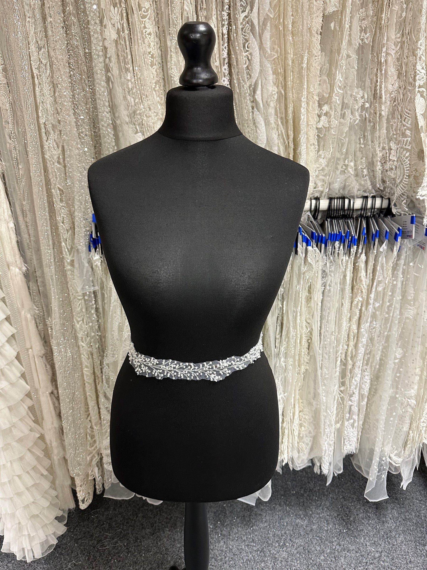 Ivory Beaded and Sequin Lace Trim - EH2031