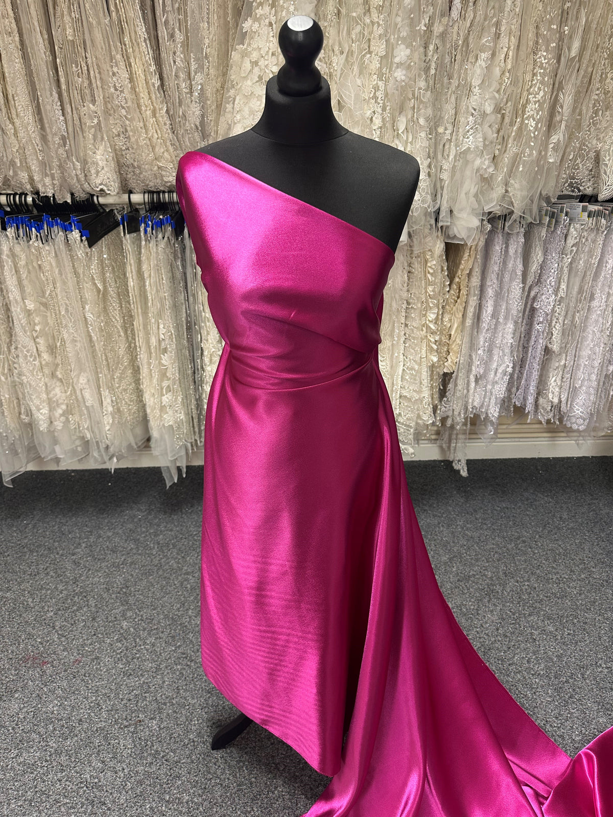 Fuchsia Polyester Crepe Back Satin - Desire