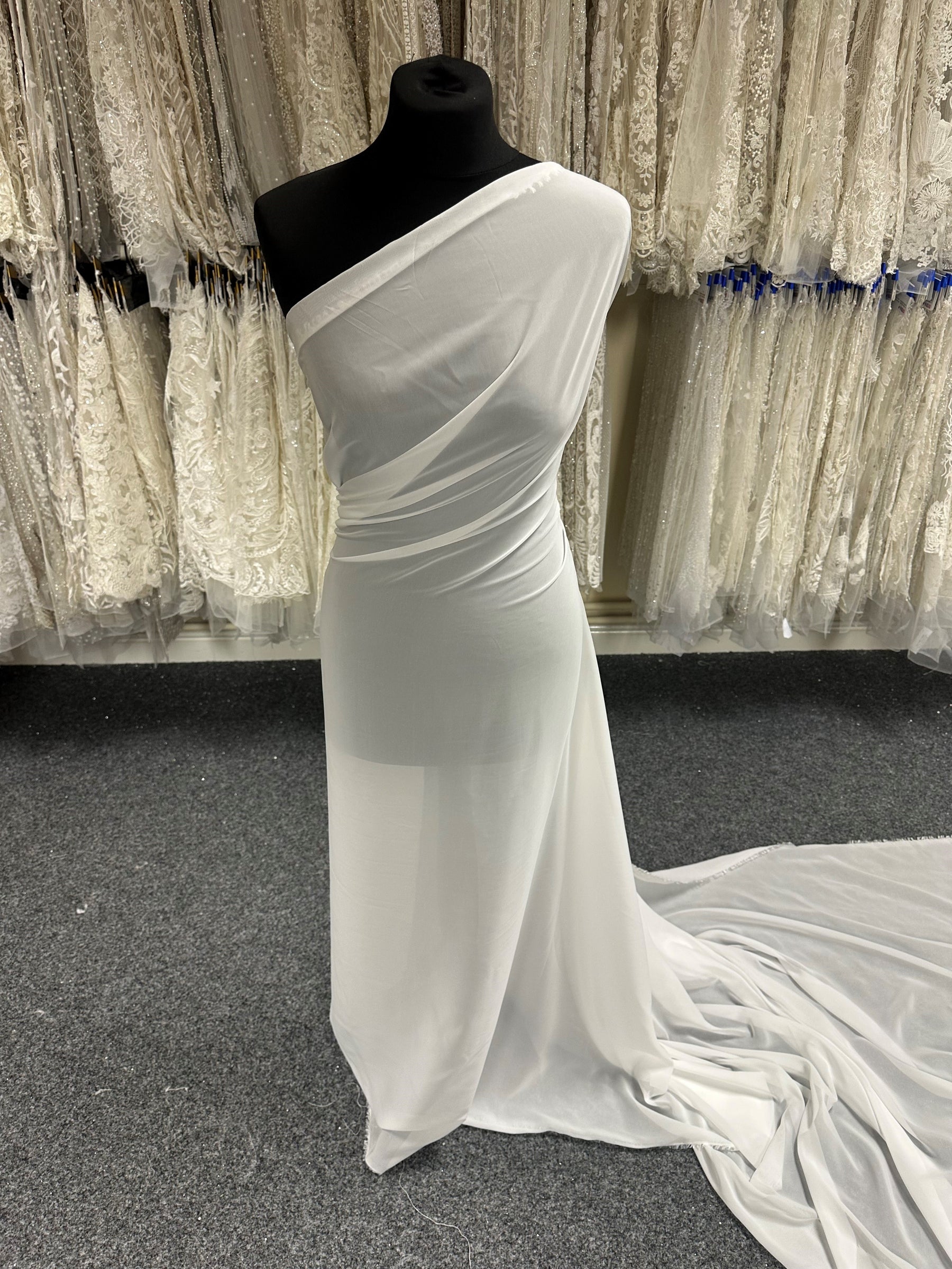 Ivory Polyester Georgette - Silhouette Ivory Polyester Georgette - Silhouette