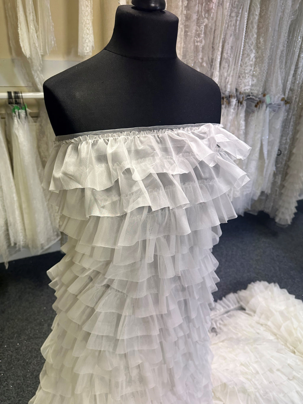 Ivory Tiered Organza Ruffle  Addison
