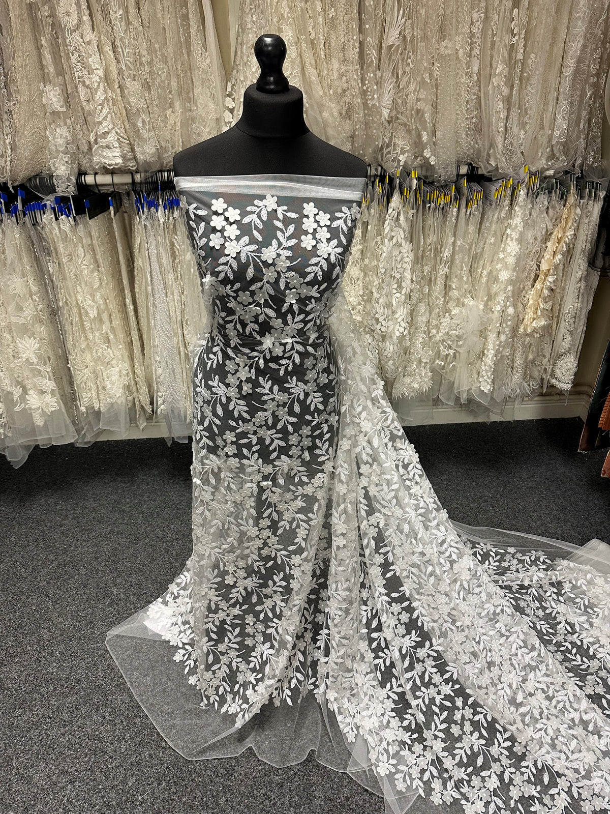 Ivory 3D Embroidered Lace – Finch