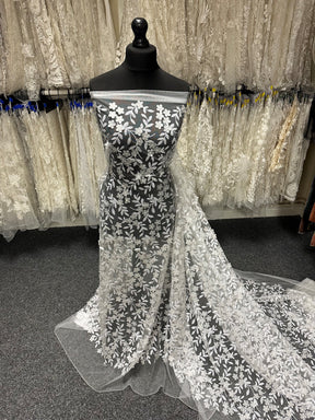 Ivory 3D Embroidered Lace – Finch
