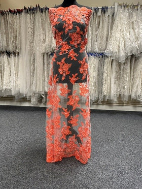 Vibrant Orange Lace for dressmaking - Victoria Vibrant Orange Lace for dressmaking - Victoria
