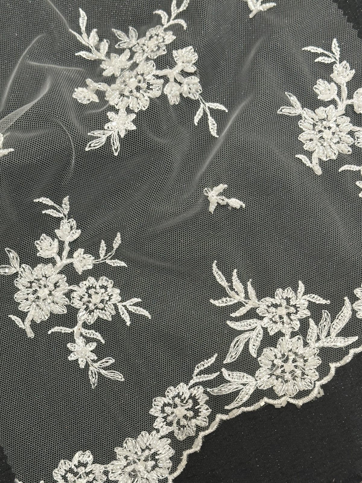 Ivory Sequinned Lace - Roxanne (CF)