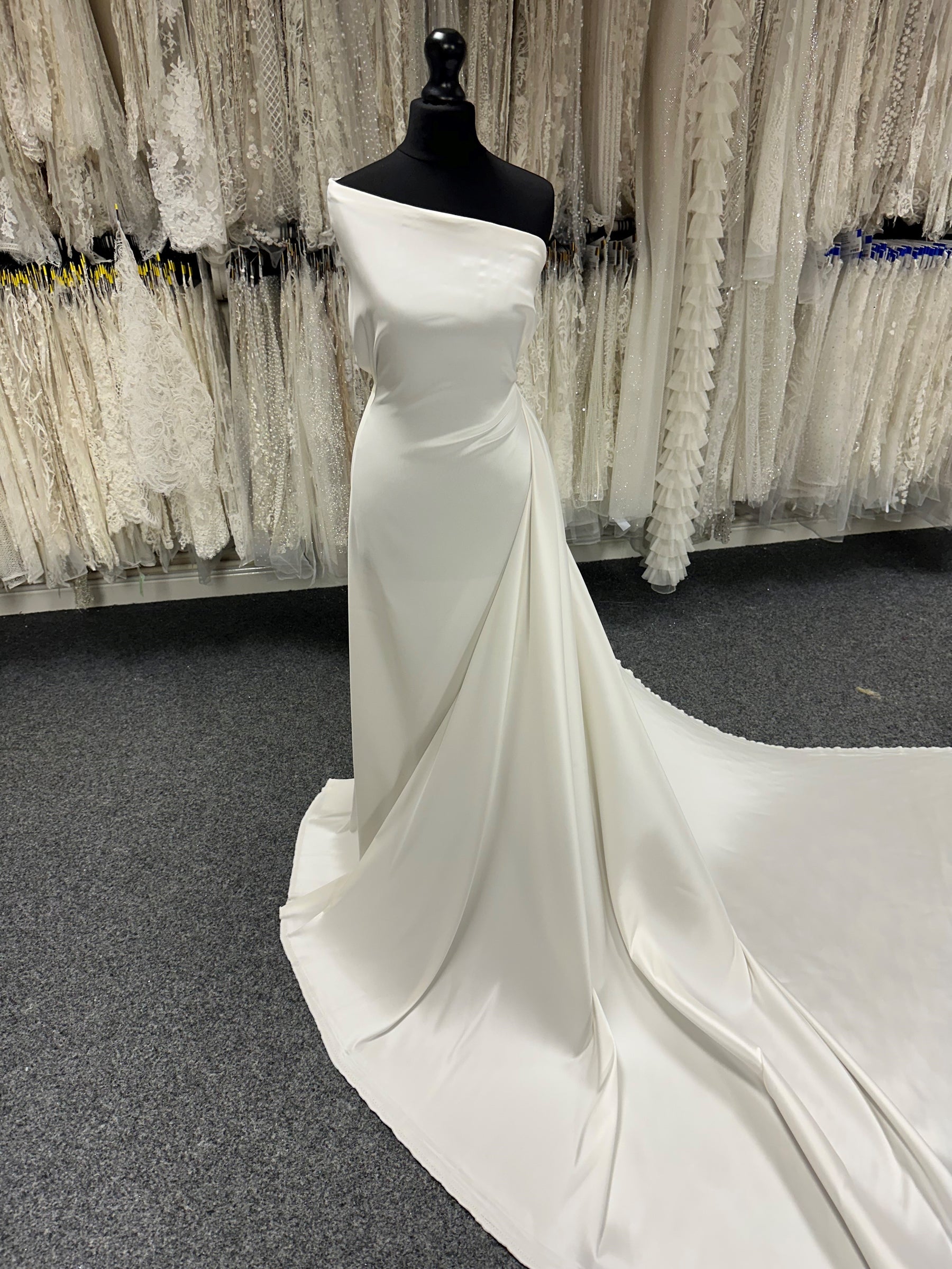silk mikado wedding dress Silk Mikado High-Low A-line Wedding Dress