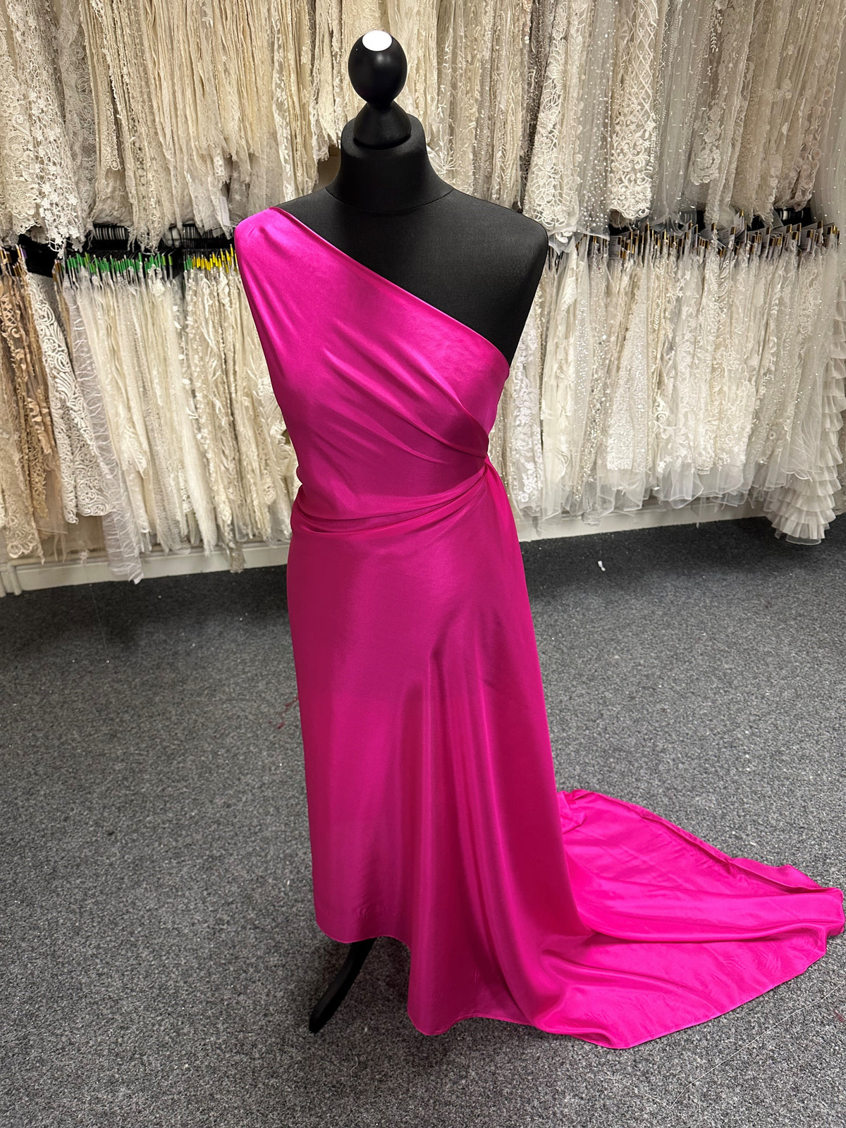 Fuchsia Pink Silk Habotai - Mosaic