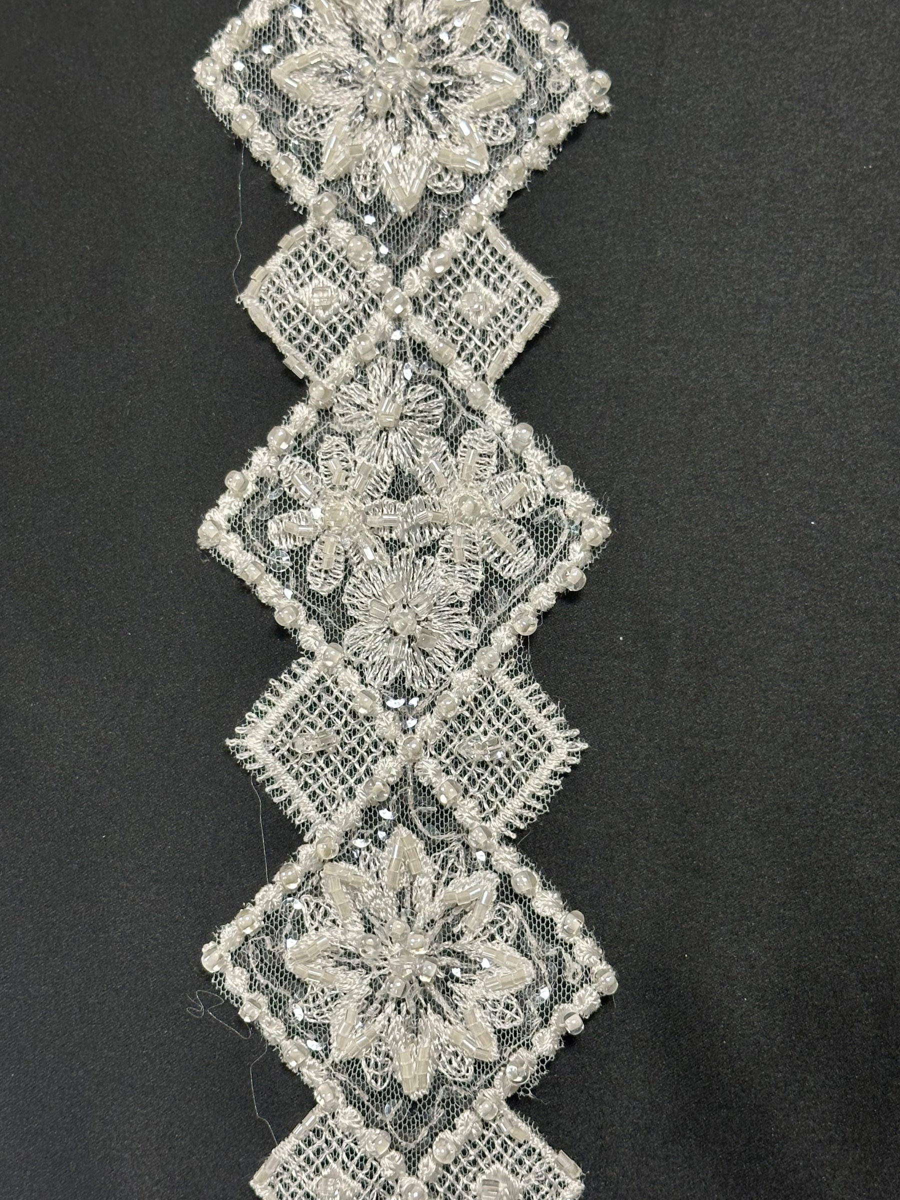 Ivory Beaded Lace Trim - Bumbershoot