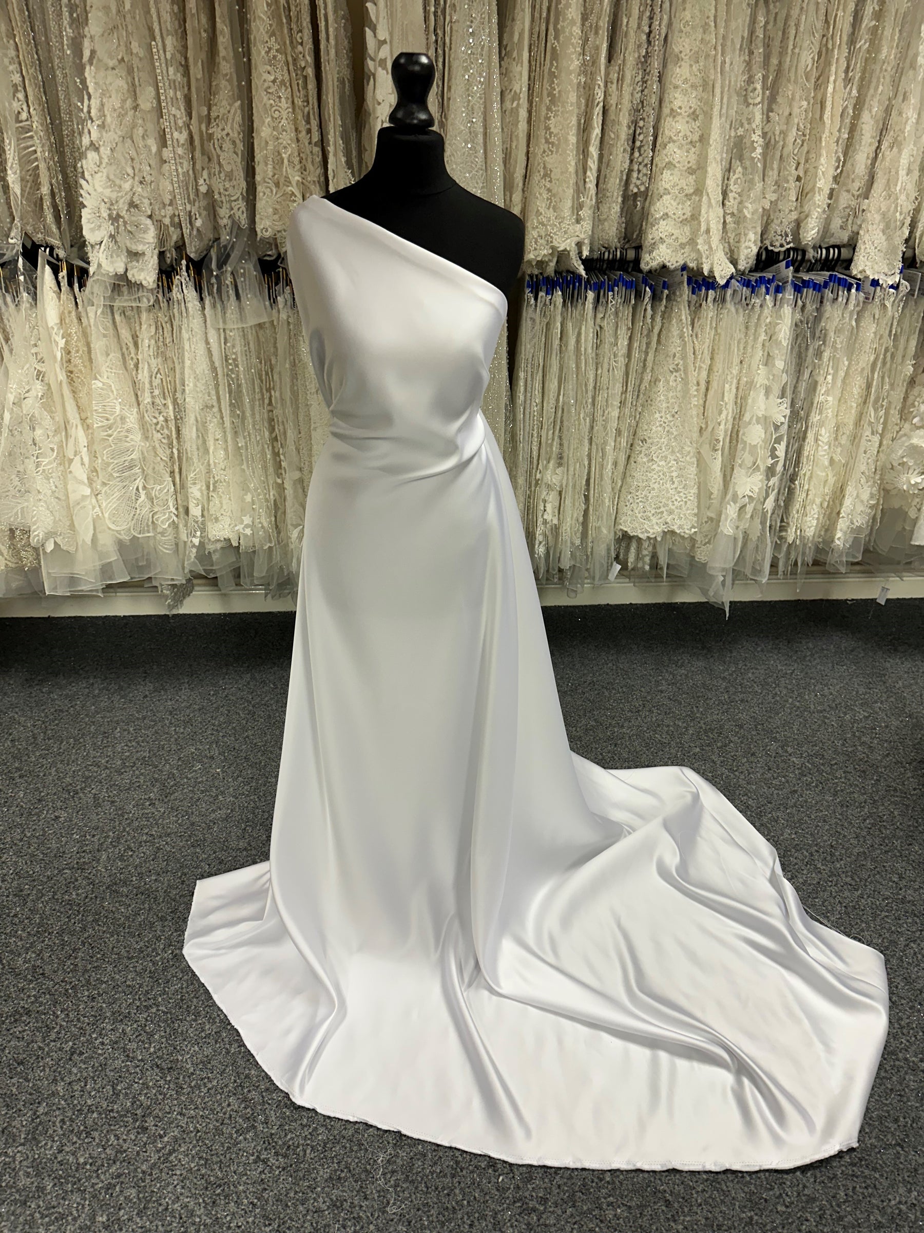 White Polyester Duchess Satin
