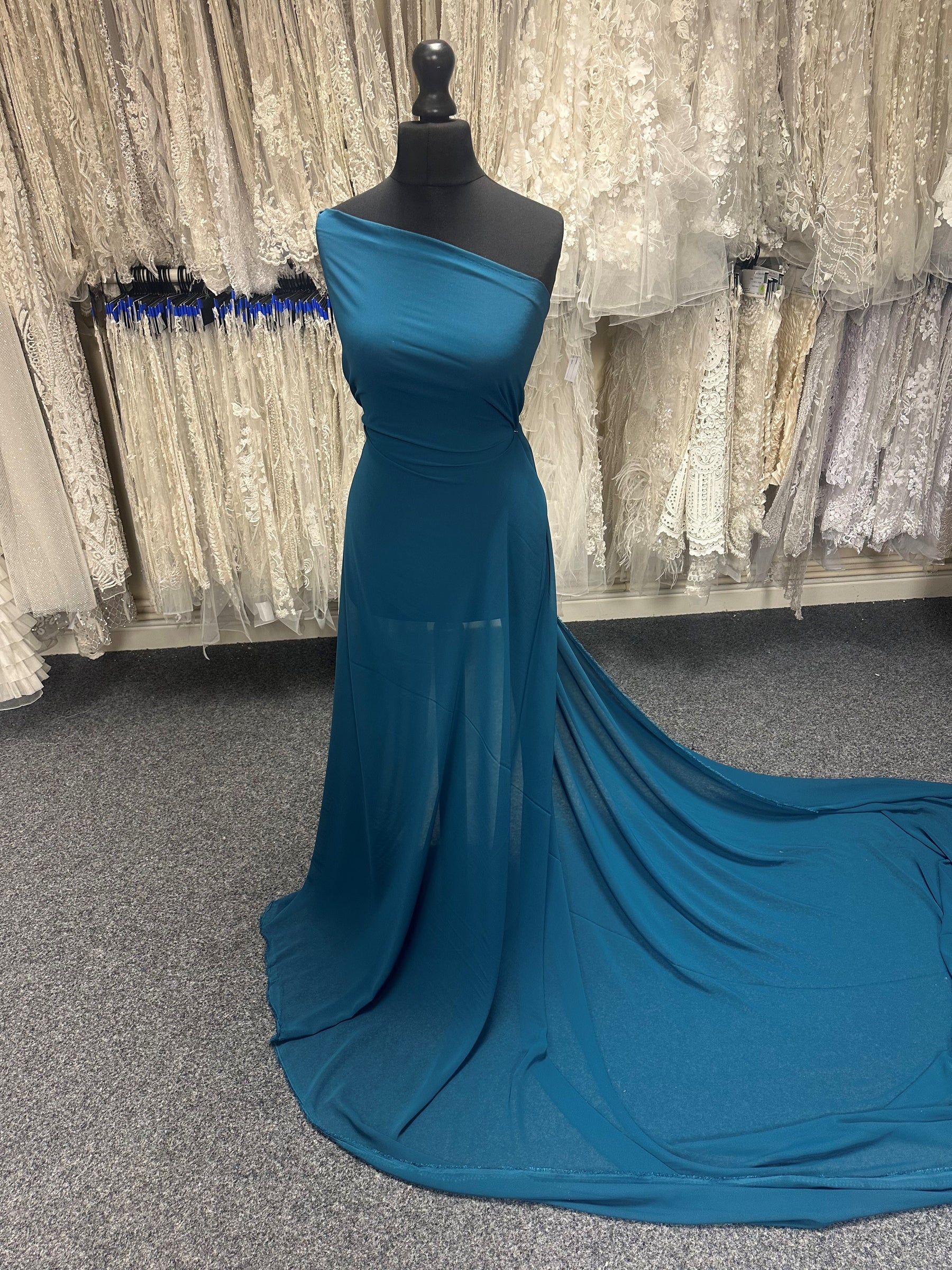 Teal Polyester Chiffon - Benevolence Teal Polyester Chiffon - Benevolence