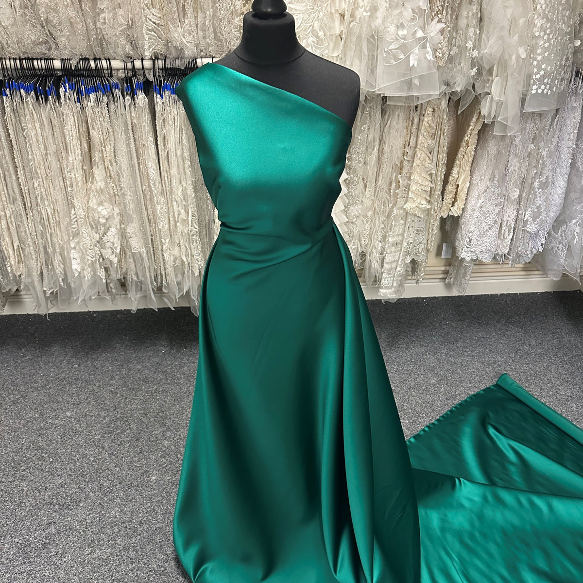 Jade Green Polyester Duchess Satin - Contessa