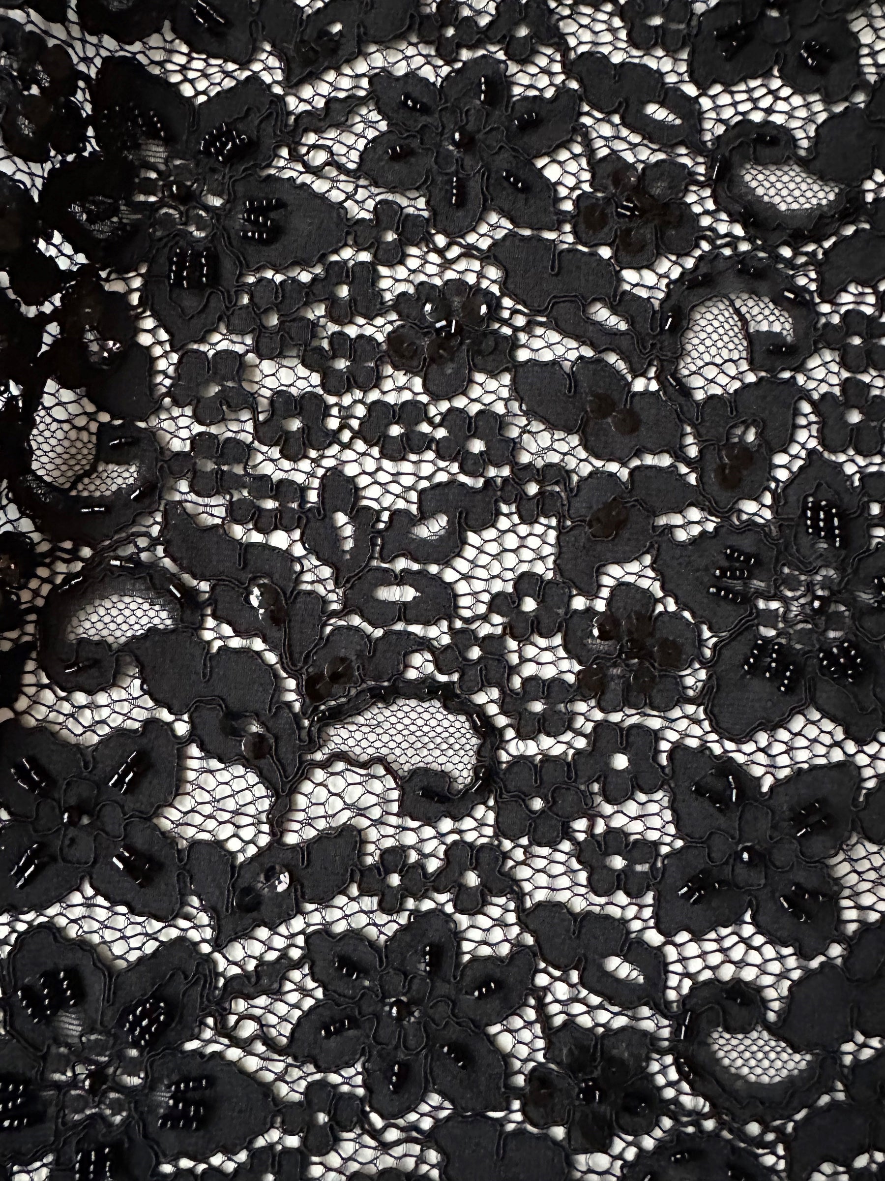 Black Beaded and Corded Lace - Annabel (CF)