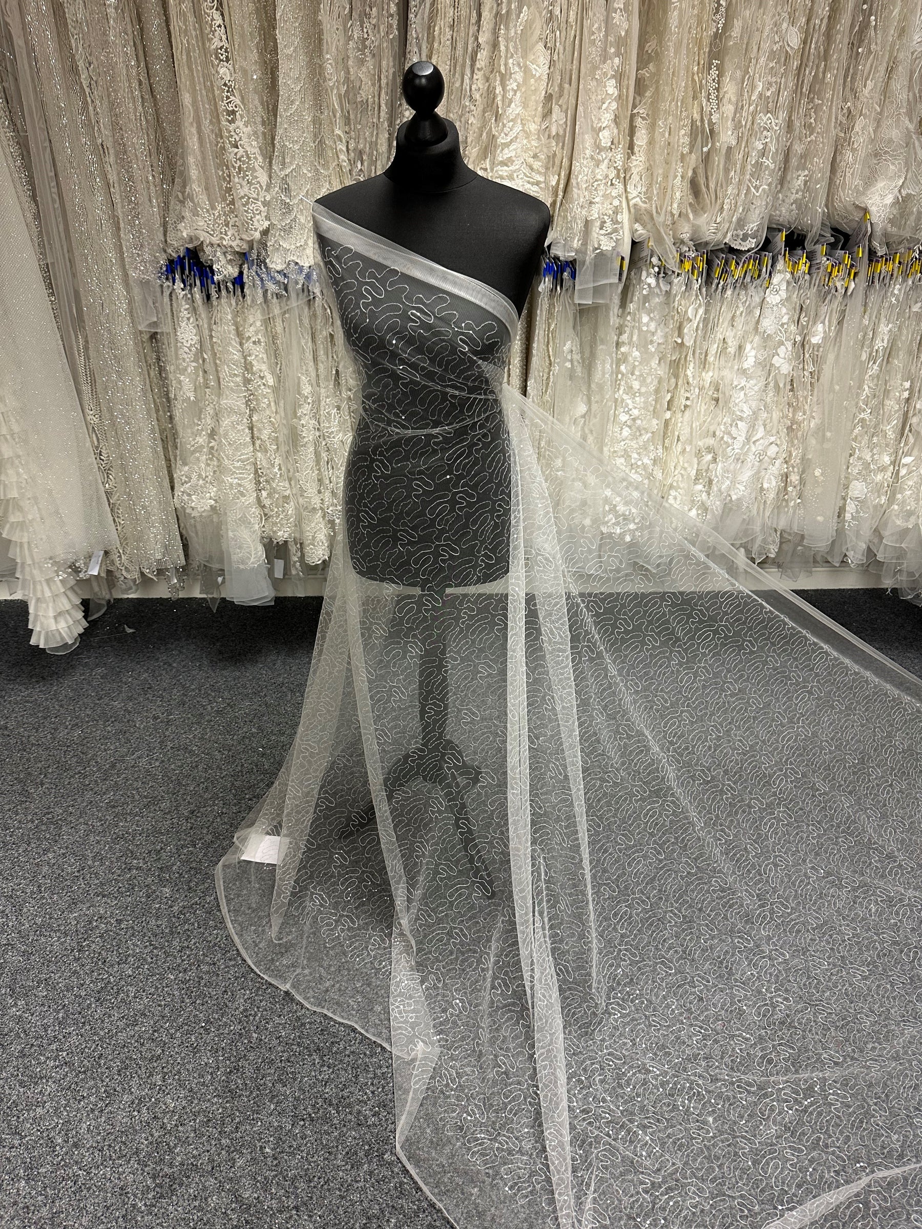 Ivory Meander Sequin Tulle - Aplomb