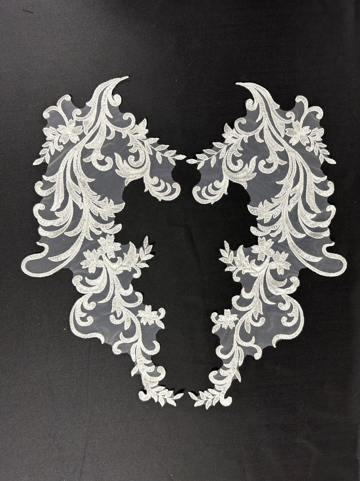 Ivory Embroidered Lace Appliques - Darkle