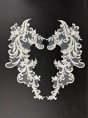 Ivory Embroidered Lace Appliques - Darkle