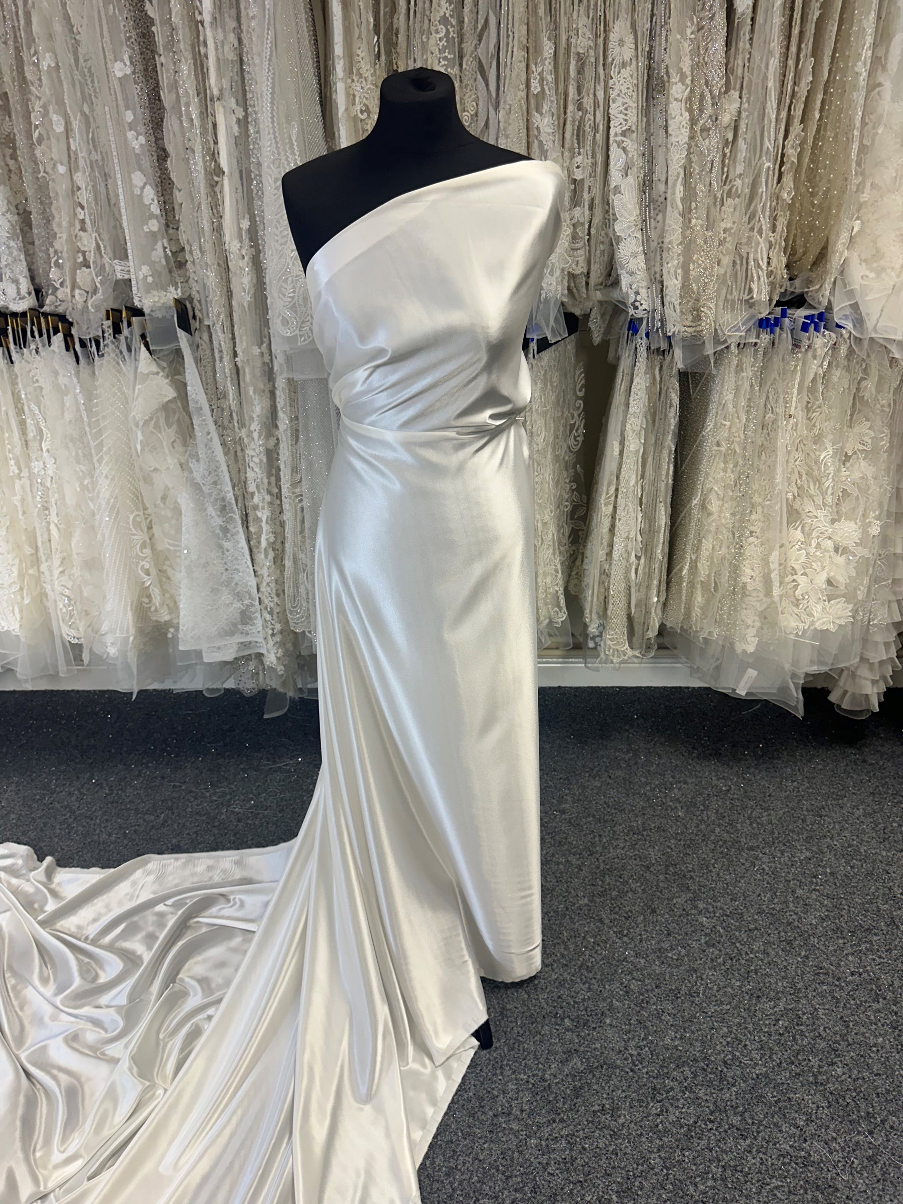 poly satin dress Poly USA 8908 - Long A-Line Dress