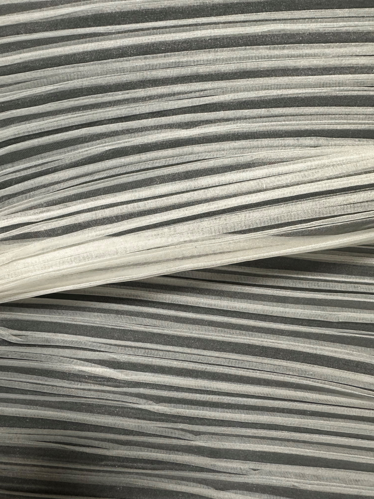 Ivory Pleated Polyester Organza - Flirtation