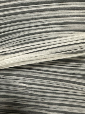 Ivory Pleated Polyester Organza - Flirtation